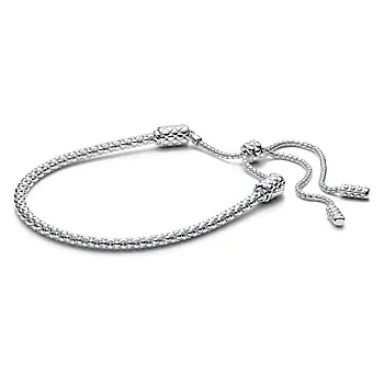 Pandora Moments,  Skyvearmbånd i 925 sølv med Naglekjede
