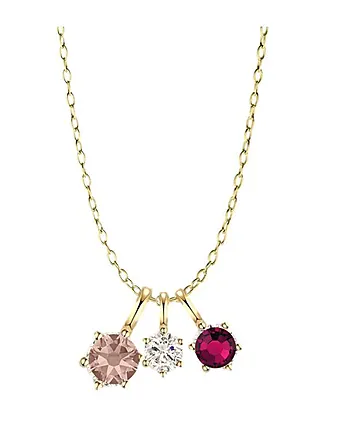 Noctelle smykke i forgylt messing med rosa zirkonia