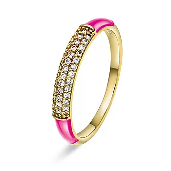 Pan Jewelry, Emanuella ring i 925 forgylt sølv med zirkonia