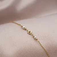 Bilde nummer 2 av Armbånd til barn i 925 forgylt sølv med blomst og perler