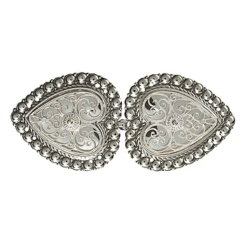 Beltespenne i 830 hvitt og oksidert sølv