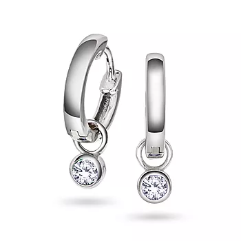 Pan Jewelry, Øreringer i 925 sølv med hvit zirkonia