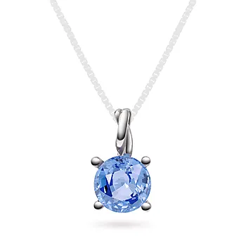 Pan Jewelry Drops, Anheng i 585 hvitt gull med syntetisk Akvamarin
