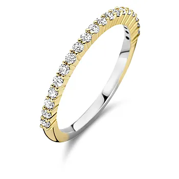 Ti Sento, Ring i forgylt 925 sølv med zirkonia