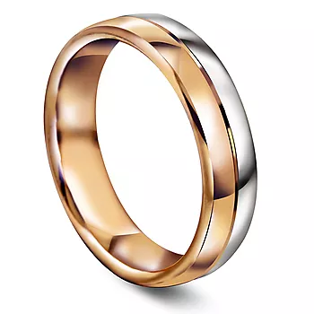 Giftering i 585 hvitt og roségull | 5 mm bredde