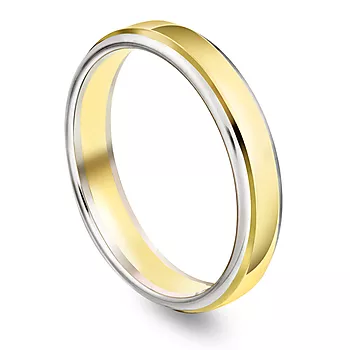 Giftering i 585 gult og hvitt gull | 4 mm bredde