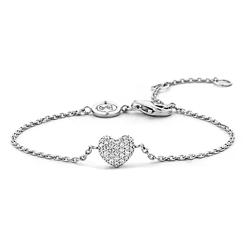 Ti Sento, Armbånd i 925 sølv med zirkoniabelagt hjerte