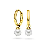 Pan Jewelry, Øreringer i 585 gult gull med ferskvannsperle