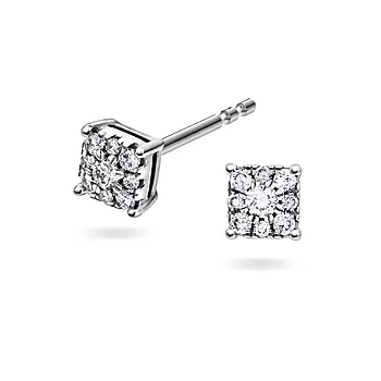 Line øredobber i 375 hvitt gull med diamanter 0,14 ct