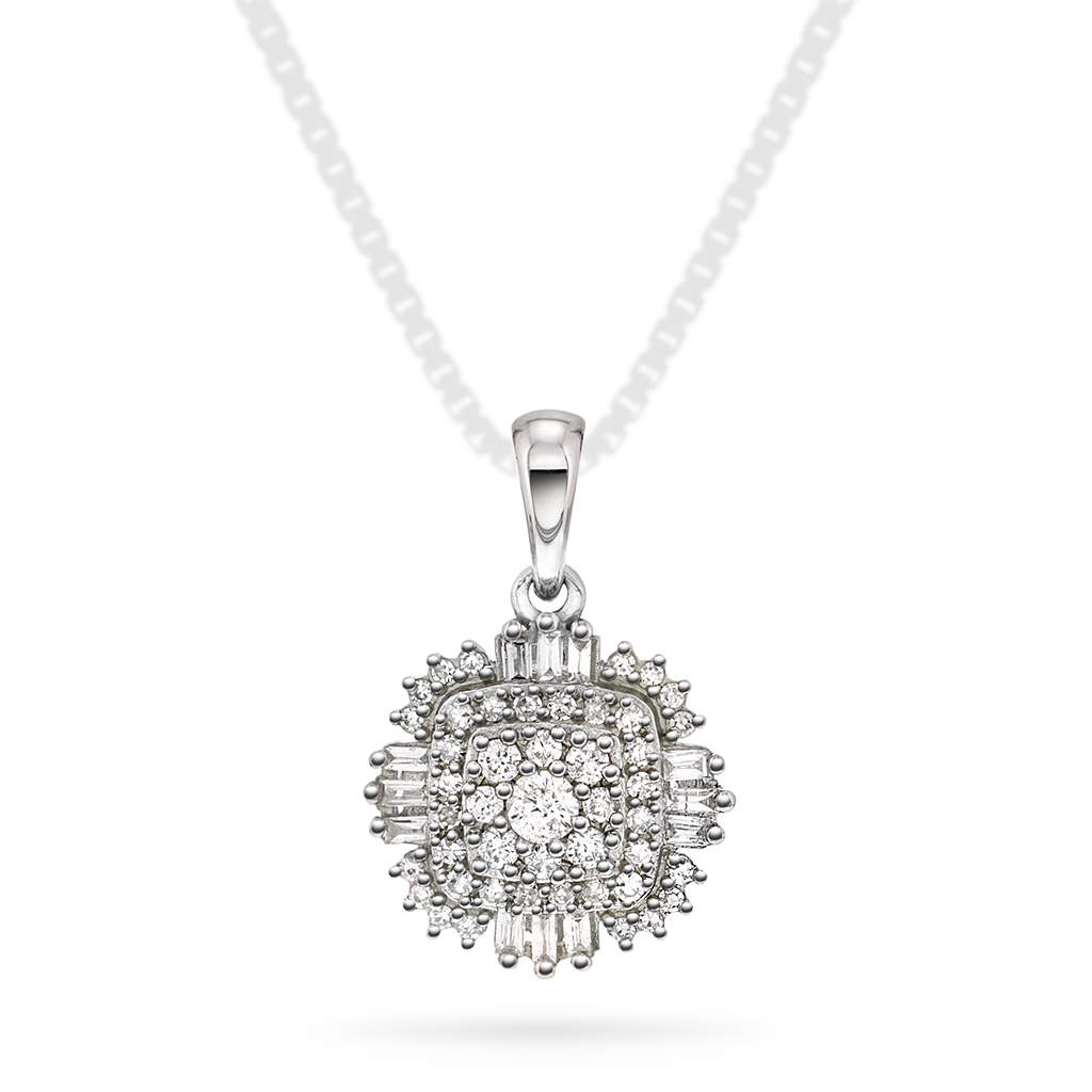 Pan Jewelry, Anheng i 585 hvitt gull med diamanter 0,25 ct