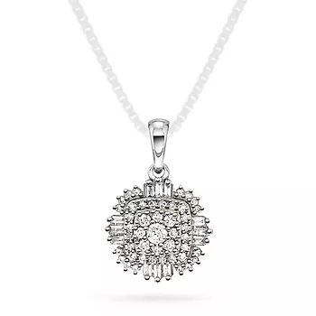 Pan Jewelry, Anheng i 585 hvitt gull med diamanter 0,25 ct