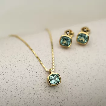 Bilde nummer 3 av Pan Jewelry, Smykke i forgylt 925 sølv med grønn zirkonia