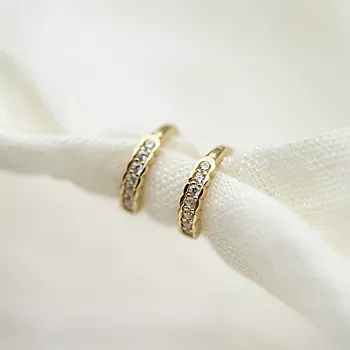Bilde nummer 3 av Pan Jewelry, Øreringer i 585 gult gull med zirkonia