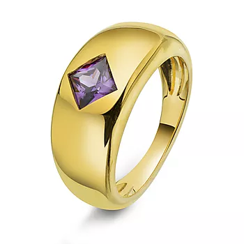 Janne Formoe by Pan Jewelry, Ring i 925 forgylt sølv med lilla zirkonia