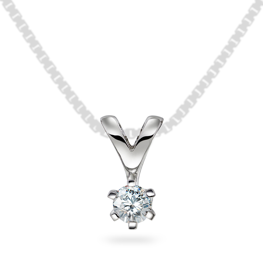 Olivia anheng i 585 hvitt gull med diamant 0,20 ct
