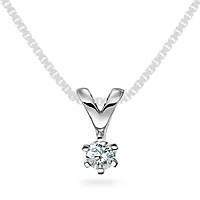 Olivia anheng i 585 hvitt gull med diamant 0,20 ct