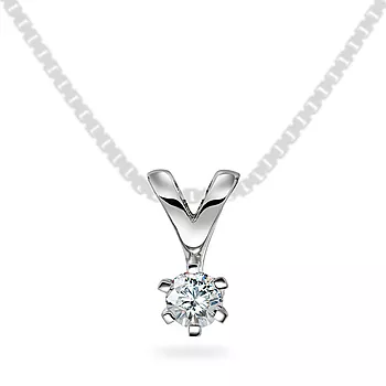 Olivia anheng i 585 hvitt gull med diamant 0,20 ct