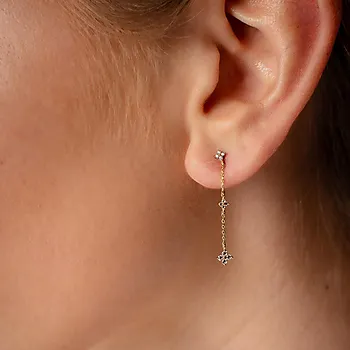 Bilde nummer 2 av Øredobber i 585 gult gull med zirkonia