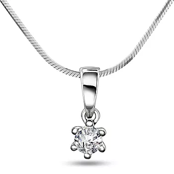 Pan Jewelry, Ingrid enstensanheng i 585 hvitt gull 0,20 ct