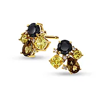 Pan Jewelry, Øredobber i forgylt 925 sølv med gylne zirkonia