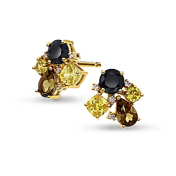 Pan Jewelry, Øredobber i forgylt 925 sølv med gylne zirkonia