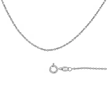 Rund ankerkjede i 925 rhodinert sølv 1,5 mm, 34-70 cm