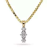 Nora smykke i 375 gult gull med diamanter 0,08 ct