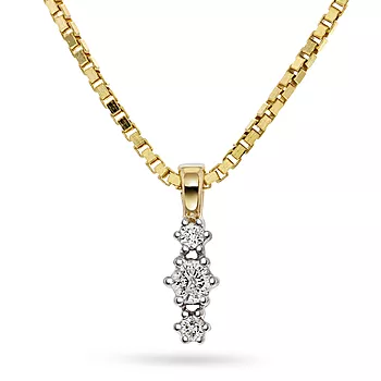 Nora smykke i 375 gult gull med diamanter 0,08 ct