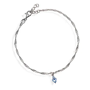 Pan Jewelry, Ankelkjede til barn i 925 sølv med hjerte, 20 cm
