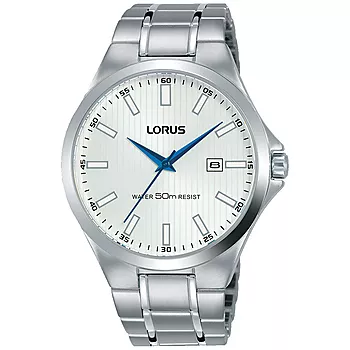 Lorus, Herreklokke i stål med lenke og hvit skive