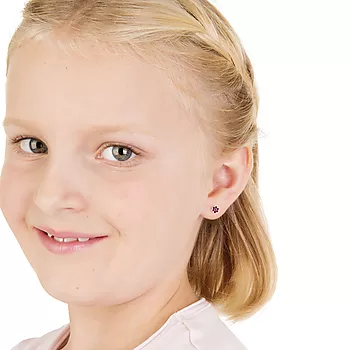 Bilde nummer 2 av Blomdahl, Øredobber i medisinsk plast med lyserosa og lilla swarovski