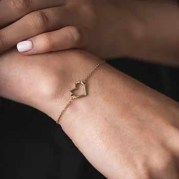 Bilde nummer 3 av Pan Jewelry, Armbånd i forgylt 925 sølv med hjerte