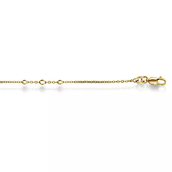 Pan Jewelry, Ankelkjede i 925 forgylt sølv med kuler, 25 cm
