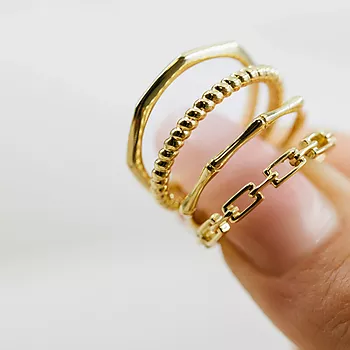 Bilde nummer 2 av Pan Jewelry, Ringer i 925 forgylt sølv 4 pk.
