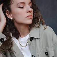 Bilde nummer 4 av Steel Satin øreringer i forgylt stål