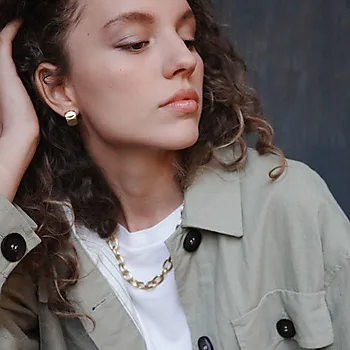 Bilde nummer 4 av Steel Satin øreringer i forgylt stål