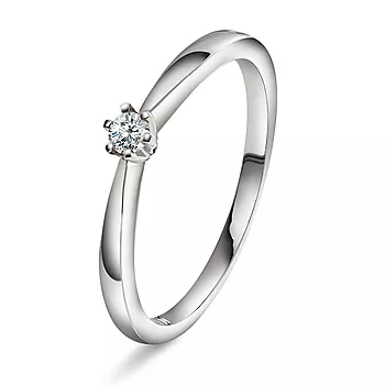 Olivia diamantring i 585 hvitt gull 0,07 ct