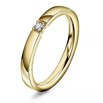Pan Jewelry, Lady alliansering i 585 gult gull med diamant 0,05 ct TWSI