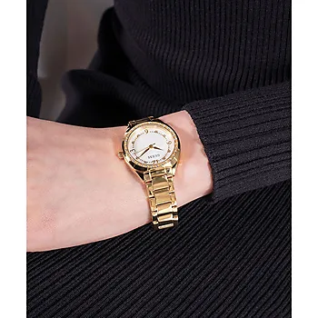 Bilde nummer 4 av Guess, Dress dameklokke med gullfarget stållenke