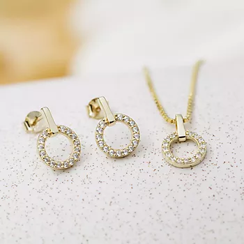 Bilde nummer 2 av Pan Jewelry, Smykkesett i 925 sølv med zirkonia og åpen sirkel