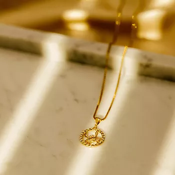Bilde nummer 2 av Pan Jewelry, Anheng i 585 gult gull horoskop Krepsen