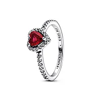 Pandora Timeless, Ring i 925 sølv med rødt hjerte