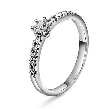 Vida diamantring i 585 hvitt gull 0,20 ct