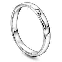 Giftering i 585 hvitt gull | 3 mm bredde
