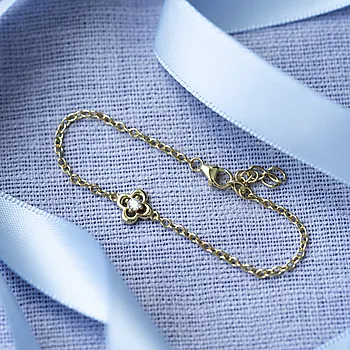 Bilde nummer 3 av Prins & Prinsesse, Armbånd til barn i 925 forgylt sølv med zirkonia