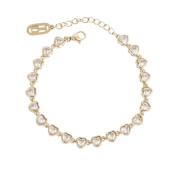 Love Hearts armbånd i forgylt stål med hjerter