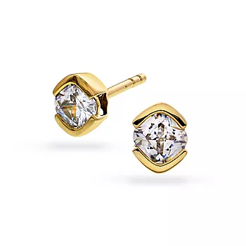 Pan Jewelry, Øredobber i 585 gult gull med zirkonia