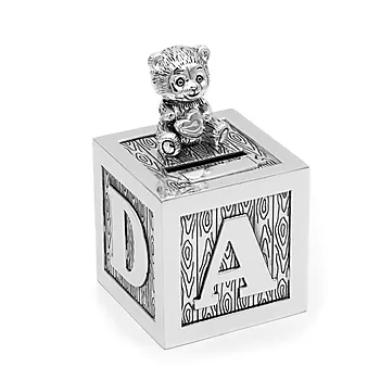 Sparebøsse til barn "teddy" med bokstaver