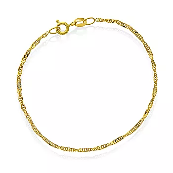 Pan Jewelry, Singapore armbånd i forgylt 925 sølv, 1,9 mm
