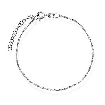 Pan Jewelry, Singapore armbånd i 925 rhodinert sølv, 19 cm